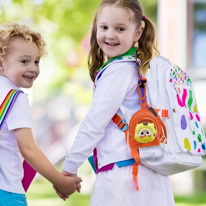 Orange Zipper Pouch for Figures Earbuds Dustproof Portable Display Case with Lanyard - Image 3