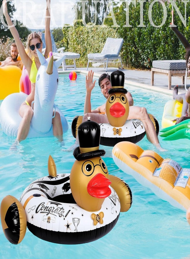 PullCrease طقم بول كريز مكون من قطعتين، عوامة سباحة على شكل بطة عملاقة للتخرج لعام 2026 مع مضخة، مسبح عائم قابل للنفخ على شكل بطة كبيرة، أرجوحة قابلة للنفخ للكبار، عوامة ممتعة لحفلات الشاطئ، لوازم حفلات التخرج لعام 2026 - Image 5