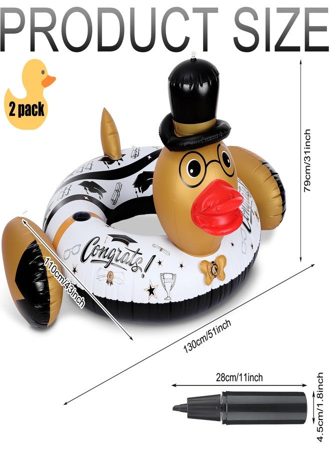 PullCrease طقم بول كريز مكون من قطعتين، عوامة سباحة على شكل بطة عملاقة للتخرج لعام 2026 مع مضخة، مسبح عائم قابل للنفخ على شكل بطة كبيرة، أرجوحة قابلة للنفخ للكبار، عوامة ممتعة لحفلات الشاطئ، لوازم حفلات التخرج لعام 2026 - Image 2