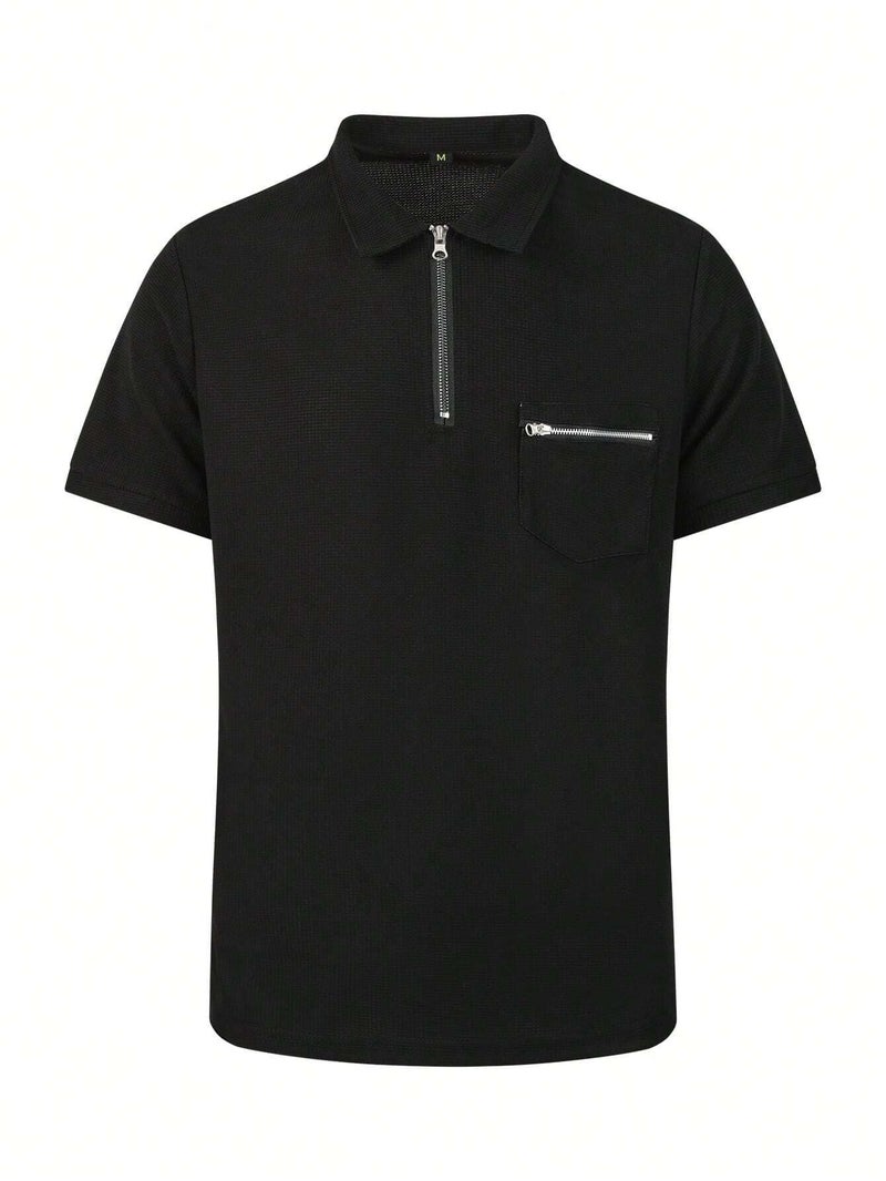 Lymio Men T-Shirt || Cotton Casual Polo T-Shirt for Men (T-42-Black-S) - Image 3
