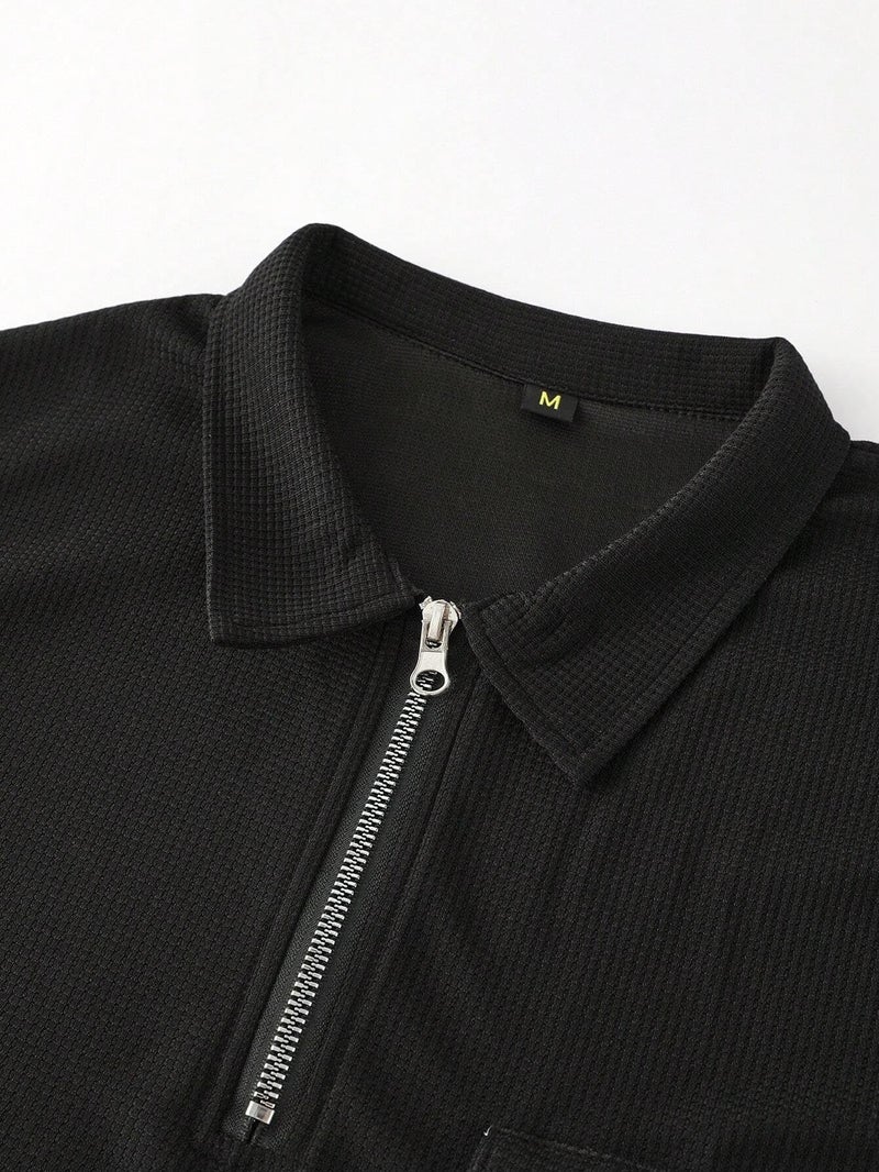 Lymio Men T-Shirt || Cotton Casual Polo T-Shirt for Men (T-42-Black-S) - Image 4