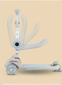 Generic Foldable 3-Wheel Scooter Adjustable Height Suitable with Seat Flash Wheel Light Music for Kids Aged 3-12 Years Old Light Pink  - Image 3