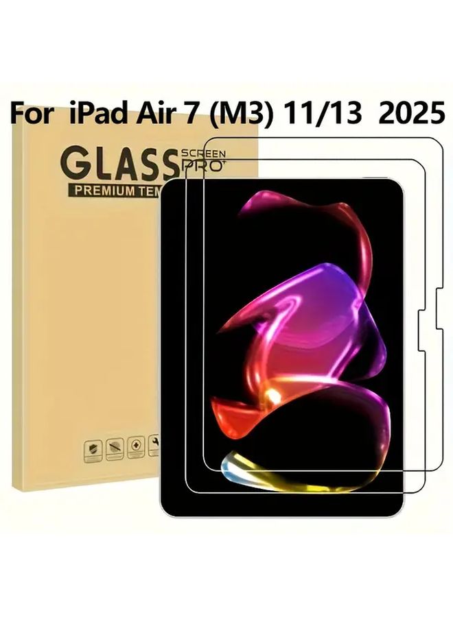 Pack Of 2 Tempered Glass Screen Protectors For iPad Air 13 Inch 2025 Anti Fingerprint Easy Install - Image 1