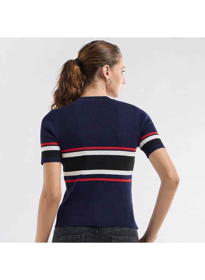 Splash FAV Colourblock Crew Neck T-shirt with Short Sleeves - Image 3