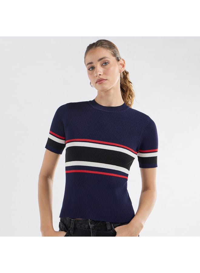 Splash FAV Colourblock Crew Neck T-shirt with Short Sleeves - Image 1