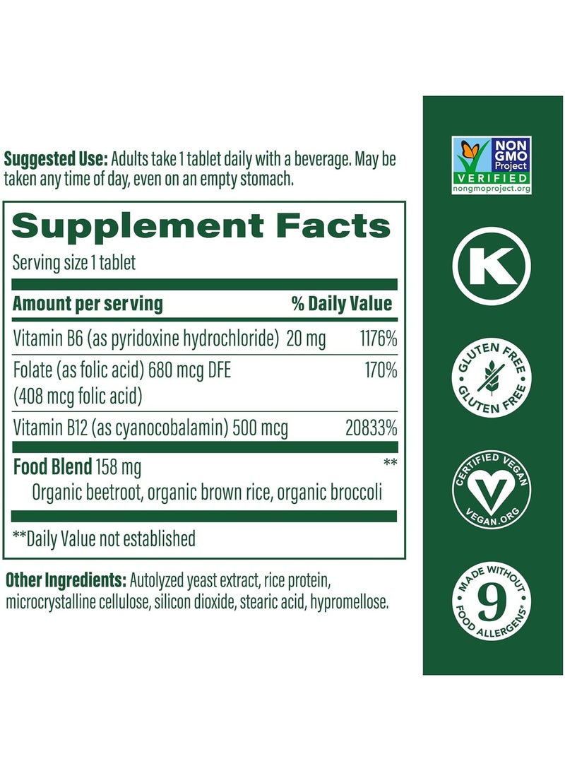 MegaFood Vegan B12 - Supports Healthy Formation of Red Blood Cells For Optimal Physical Performance and Mental Energy - Dietary Supplement 30 Mini Tablets / 30 Serving - Image 2