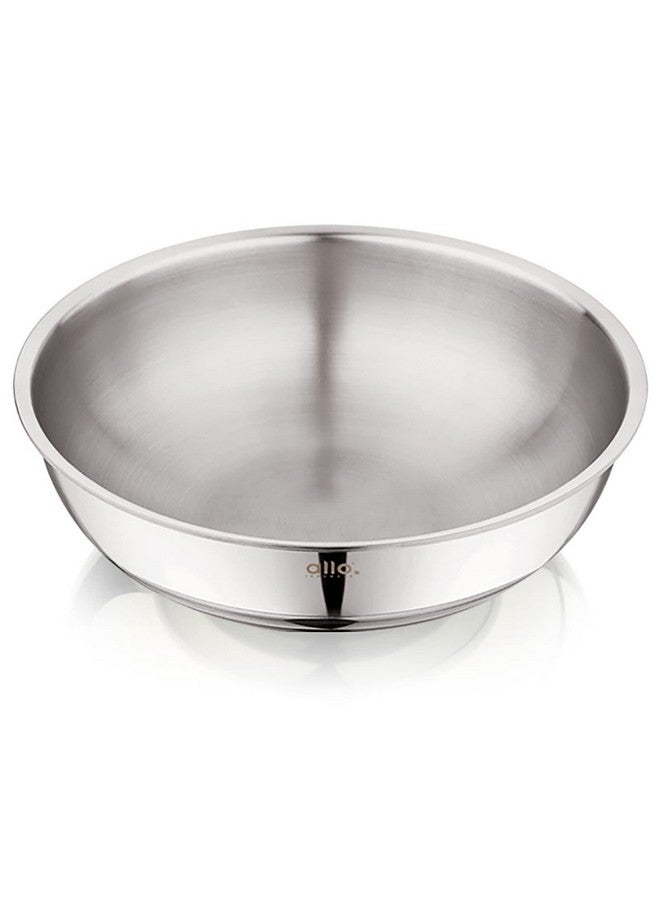 Allo Allo Triply Stainless Steel Tasla |Ideal Tasla for Curry/Stir-Fry/Deep-Fry/DryVeg/Sauté Induction Friendly, Heavy Base Kadhai Naturally Non-Stick | 10 Years Warranty 34cm, 7.5 litres  - Image 1