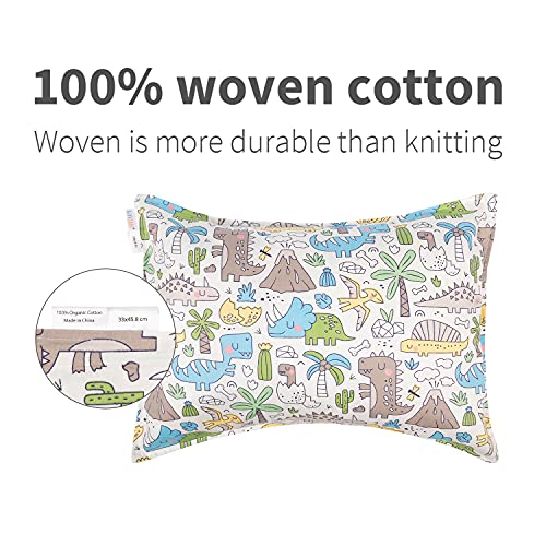 ALVABABY Toddler Pillowcases 2 Pack Organic Cotton Kids Pillow Cover Fit 13"x 18" or 12"x18" Envelope for Girl Boy Sleepy Travel - Image 3