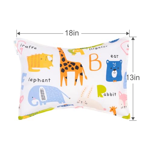 ALVABABY Toddler Pillowcases 2 Pack Organic Cotton Kids Pillow Cover Fit 13"x 18" or 12"x18" Envelope for Girl Boy Sleepy Travel - Image 2