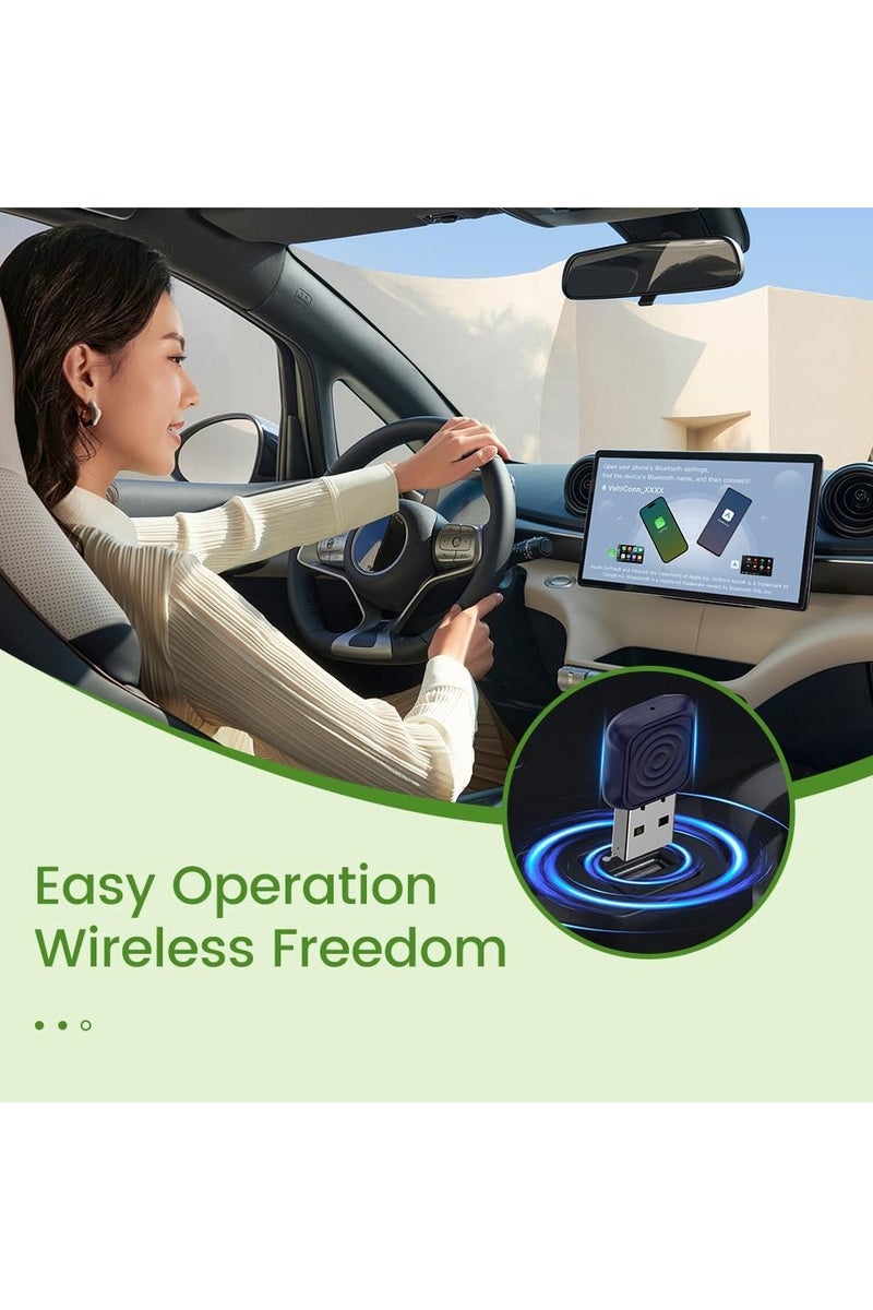 كار لينكيت محول CarPlay لاسلكي صغير للغاية يعمل بنظام Android Auto، سلسلة Ultra، سهل الإخفاء، اتصال مستقر، يعمل مع منفذ USB-A/Type-C، يحتفظ بعناصر التحكم الأصلية والصوت، محول CarPlay لاسلكي CarlinKit Mini Ultra 2 في 1 لنظام Android Auto، محول توصيل وتشغيل سلكي إلى لاسلكي - Image 2