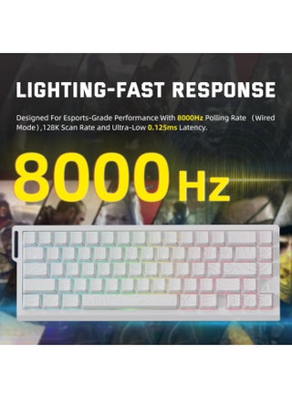 لوحة مفاتيح ألعاب ATTACK SHARK X68 PRO HE لاسلكية، تقنية Rapid Trigger، مفاتيح مغناطيسية Hall Effect، معدل استجابة 8K، تشغيل قابل للتعديل، إضاءة RGB، قابلة للتبديل، بلوتوث/2.4GHz/سلكي - view 2