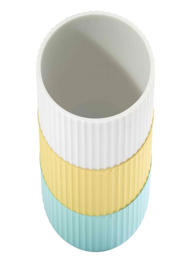 Izod - Wastebasket, Trash Can for Home, Resin Bathroom Accessories, Dorm Room Essentials, Striped Bathroom Decor (Clubhouse Collection, Aqua) - Image 3