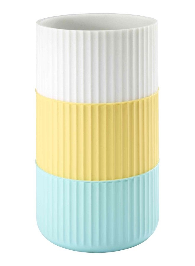 Izod - Wastebasket, Trash Can for Home, Resin Bathroom Accessories, Dorm Room Essentials, Striped Bathroom Decor (Clubhouse Collection, Aqua) - Image 1