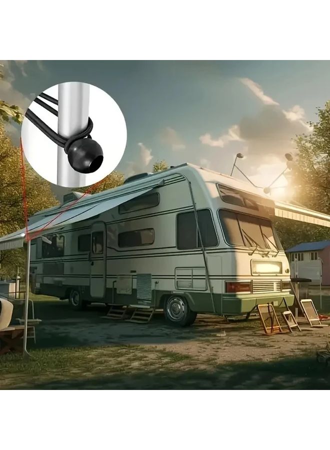 10 قطع من أربطة الشد المرنة ذات النهايات الكروية للخيام والمظلات والورق المقوى للتخييم في الهواء الطلق - Image 5