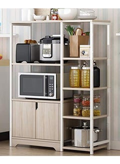 AGD Kitchen Standing Shelf Units Kitchen Rack with Storage Cabinet 4Tier Microwave Oven Stand Spice Holder  - Image 1