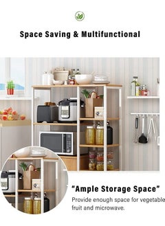 AGD Kitchen Standing Shelf Units Kitchen Rack with Storage Cabinet 4Tier Microwave Oven Stand Spice Holder  - Image 2