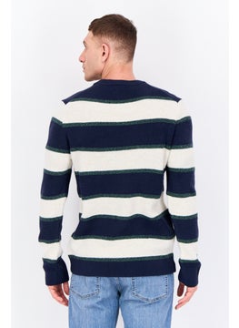 Men Crew Neck Long Sleeves Stripe Sweater, Navy - pzsku/ZA72E3CBFB1390E4BE37CZ/45/_/1737642998/2869c1dd-f99e-48d7-83dc-ace661f17b2e