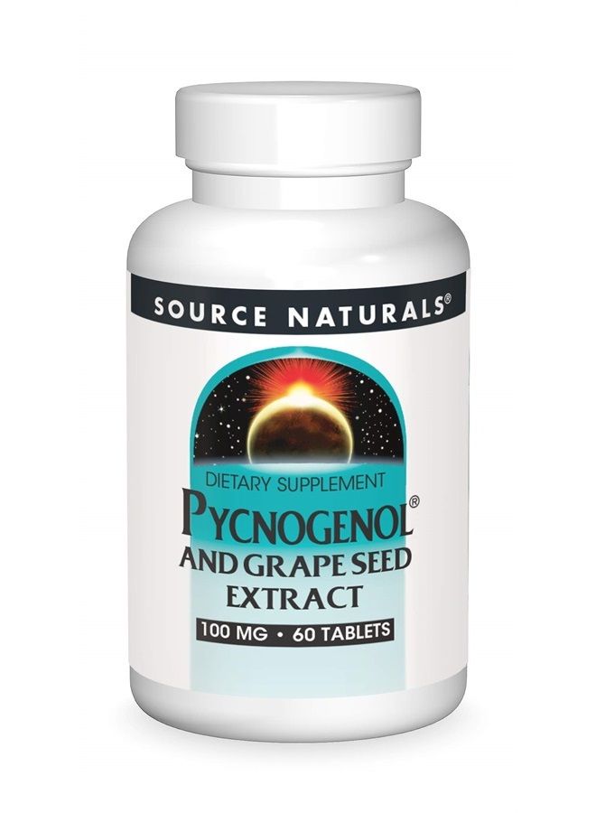 Source Naturals Pycnogenol & Grape Seed Extract 100 mg Dietary Supplement - 60 Tablets - Image 1