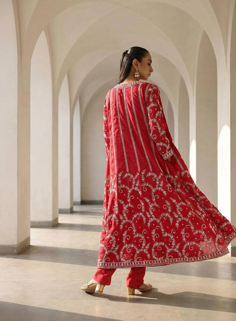 ISHIN Rich Pink A Line Dresses