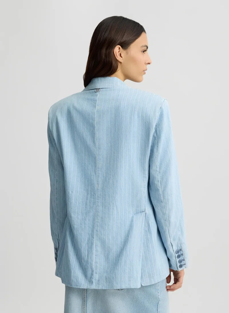 Liu Jo Pinstripe denim blazer