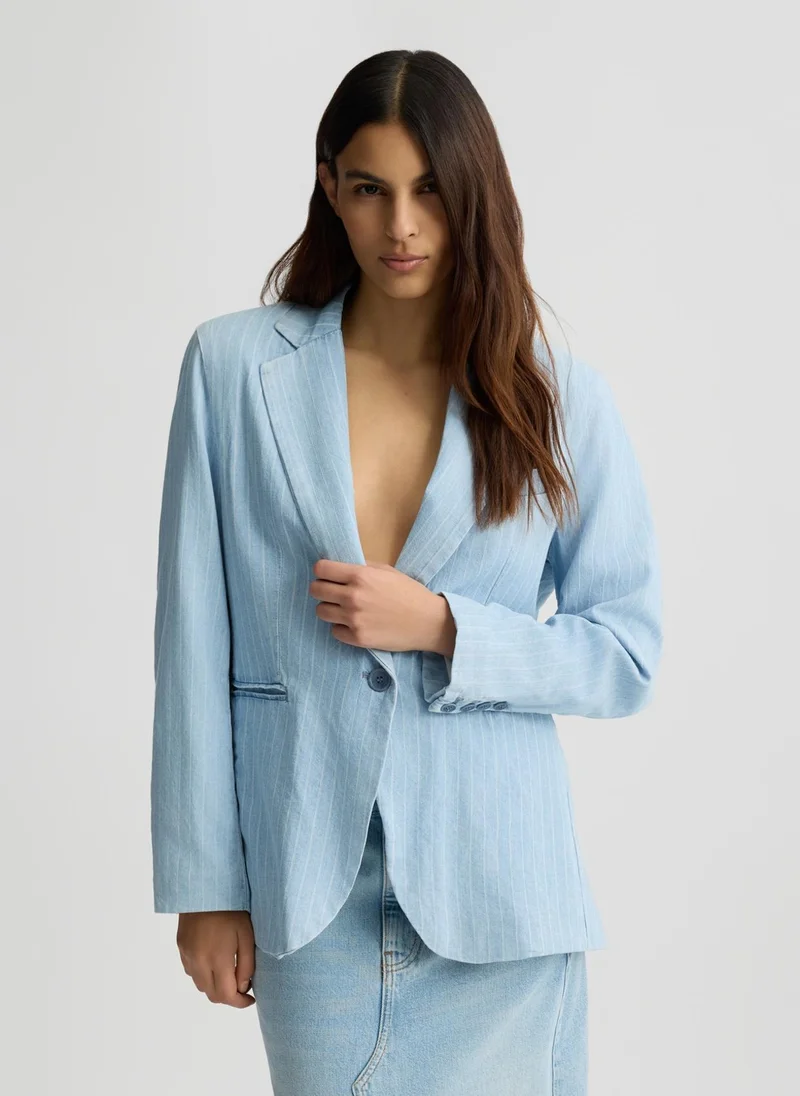 Liu Jo Pinstripe denim blazer