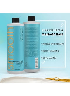 KERAGEN Brazilian Keratin Smoothing Treatment Blowout Straightening System For Dry And Damaged Hair Formaldehyde Free 16 Oz Eliminate Curls And Frizz Fine To Medium Hair  - Image 3