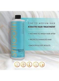 KERAGEN Brazilian Keratin Smoothing Treatment Blowout Straightening System For Dry And Damaged Hair Formaldehyde Free 16 Oz Eliminate Curls And Frizz Fine To Medium Hair  - Image 5