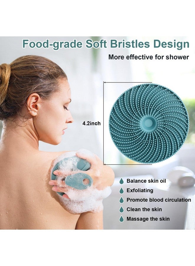 Innerneed Foodgrade Silicone Body Scrubber Exfoliating & Massaging Shower Brush More Hygienic Bathing Tool For All Skin Types Lathers Well Longer Service Life (Dark Green) - Image 4