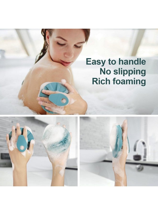 Innerneed Foodgrade Silicone Body Scrubber Exfoliating & Massaging Shower Brush More Hygienic Bathing Tool For All Skin Types Lathers Well Longer Service Life (Dark Green) - Image 2