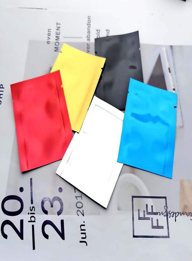 Markeny 500 Pack Aluminum Foil Bags, Matte Sample Pack Flat Open Top Resealable Tear Notch Aluminum Foil Mylar Bags, 5 x 7 cm/ 2x 2.7 inch, 5 Color - Image 5