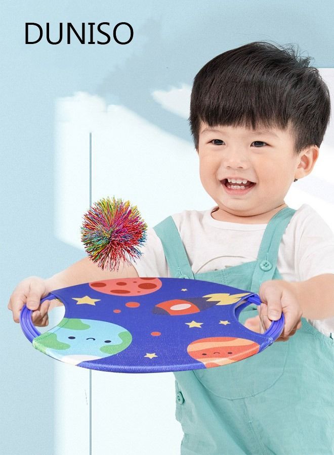 DUNISO Toss and Catch Balls Game Activities Toys Bouncy Paddle Playset with String Balls Also Works as Flying Disc Funny Outdoor and Indoor Game for Kids - Image 1