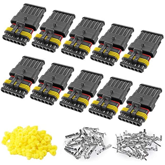 ريحني مجموعة من 10 موصلات 6 دبابيس 2016 AWG موصلات أسلاك كهربائية مقاومة للماء للسيارات 15 مم من سلسلة محطات ذكر أنثى مجموعات قابس تسخير السيارة - Image 2