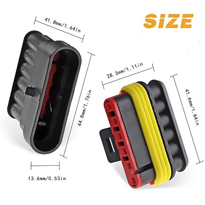 ريحني مجموعة من 10 موصلات 6 دبابيس 2016 AWG موصلات أسلاك كهربائية مقاومة للماء للسيارات 15 مم من سلسلة محطات ذكر أنثى مجموعات قابس تسخير السيارة - Image 5