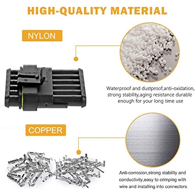 ريحني مجموعة من 10 موصلات 6 دبابيس 2016 AWG موصلات أسلاك كهربائية مقاومة للماء للسيارات 15 مم من سلسلة محطات ذكر أنثى مجموعات قابس تسخير السيارة - Image 4