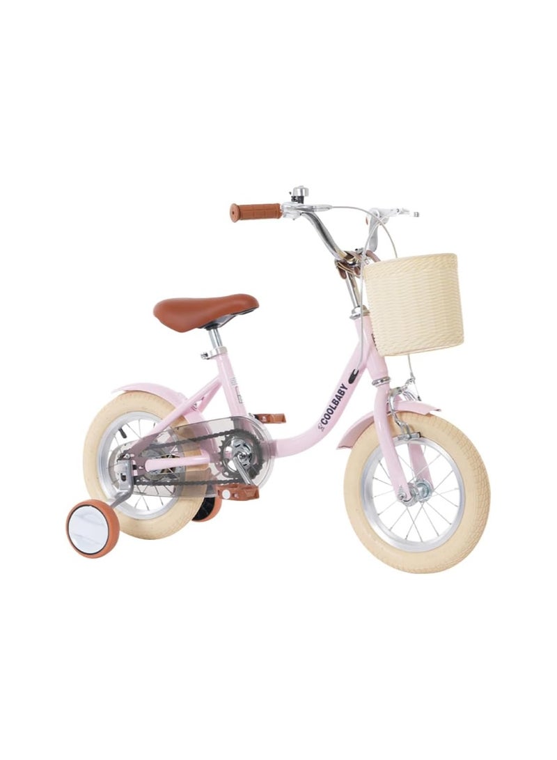Cool Baby COOLBABY Children's Bicycles are Suitable for Children Aged 2-5.  Kids Bike with Adjustable Height with Storage Baskets and Auxiliary Wheels  - Image 1