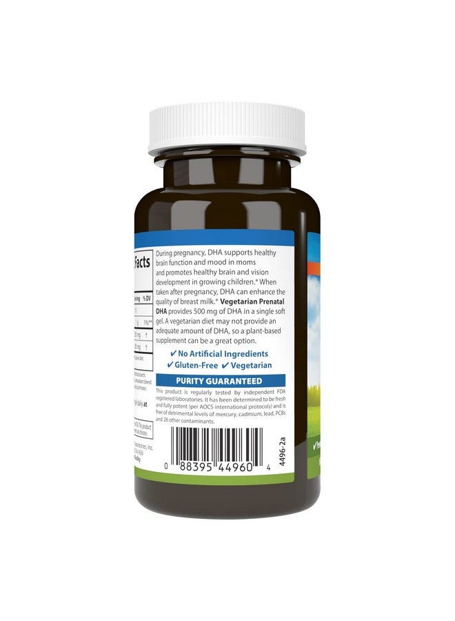 Carlson - Vegetarian Prenatal DHA, 500 mg DHA, Plant Based, Sustainably Sourced from Algae, Prenatal Support, Fetal Development, 60 Softgels - Image 4