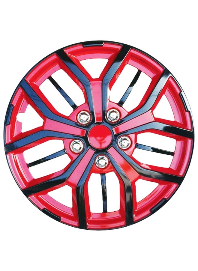 EMTC Pack of 4 EM-3142 Taiwan Wheel Cover | 16" Inch | Black Red Q Universal Nested Style  - Image 2