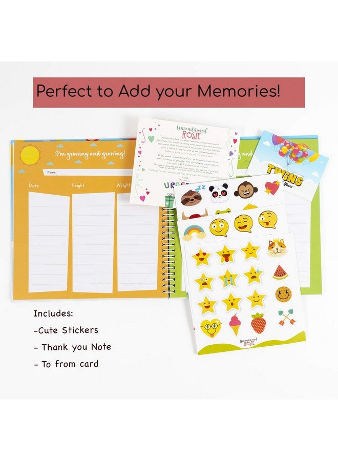 Unconditional rosie Twins' First-Year Chronicle: Celebrate A Year Of Precious Moments | Beautiful Baby Keepsake Journal With Stickers, Family Tree, Letters From Parents, And More - Image 2