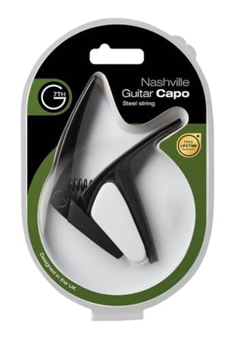 G7th Nashville Guitar Capo, Steel String Satin Black - 55mm Lightweight, Fast Action Spring Capo -Silicone Protection for Guitar Neck & Tone Clarity - Perfect for 6 String Acoustic or Electric Guitars - Image 2