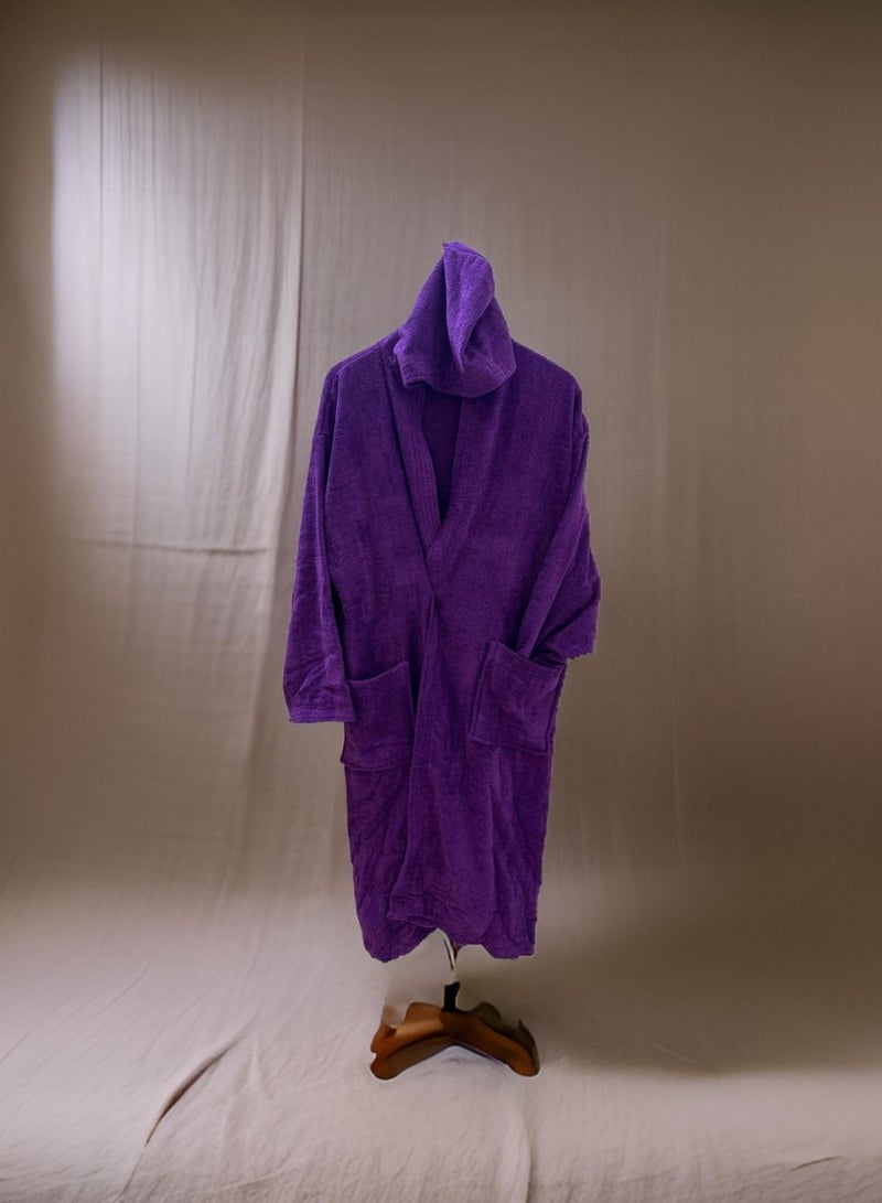 Baltic Linen Luxurious 100% Cotton Velour Bathrobe - Plush, Absorbent, And Soft For Everyday Comfort - Unisex Design For Men And Women-Loungewear-Bathroom Wear  - Image 1