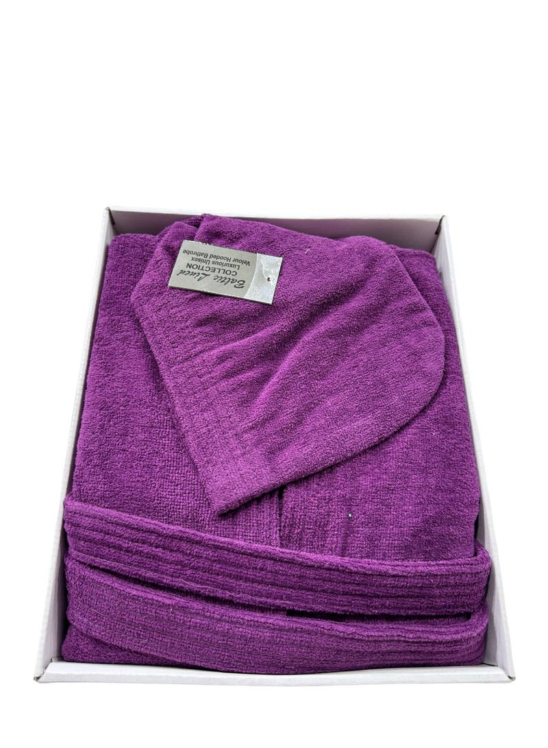 Baltic Linen Luxurious 100% Cotton Velour Bathrobe - Plush, Absorbent, And Soft For Everyday Comfort - Unisex Design For Men And Women-Loungewear-Bathroom Wear  - Image 2