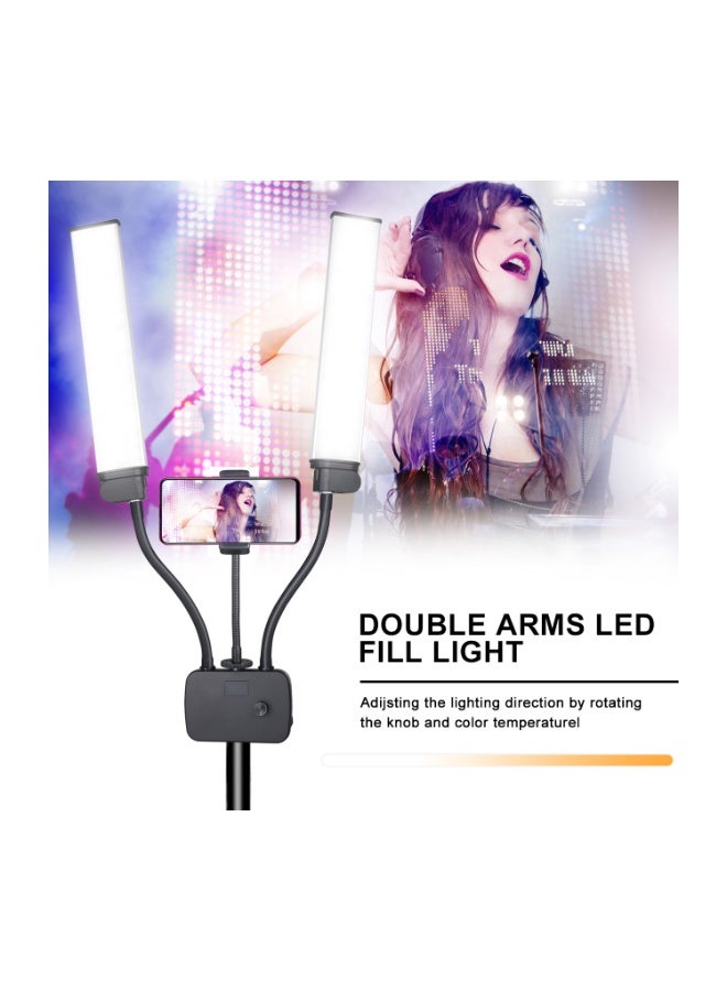 Kiboule 45W with Phone Holder Double Arms Beauty Light 3200K-5600K with 2 Meter adjustable Tripod Stand,Remote control，LCD Screen for Makeup,Manicure,Tattoo,Live Streaming - Image 3