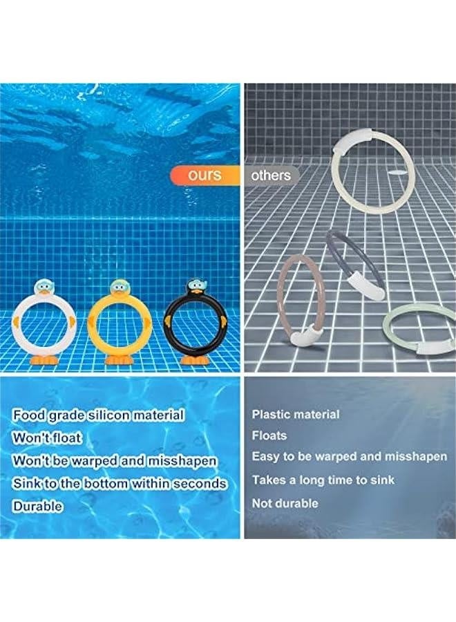Diving Rings Pool Diving Toys for Kids Ages 4-8 Swimming Pool Toys for Kids Ages 8-12 Summer Outdoor Water Toys for Kids Adults Underwater Pool Dive/Swim Training Toy … - Image 3