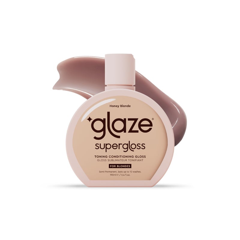Glaze Super Gloss Color Conditioning Gloss â€“ Honey Blonde for Medium to Dark Blonde Hair â€“ Rinse Out Semi-Permanent Hair Gloss that Enhances Color and Boosts Shine & Hydration - Image 1