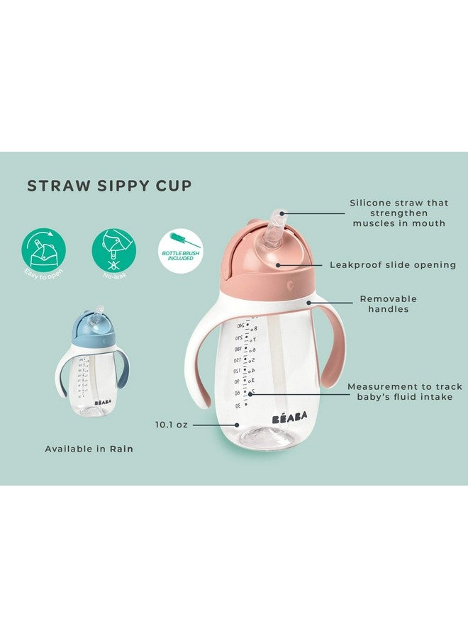 BEABA Straw Sippy Cup Sippy Cup With Removable Handles Sippy Cup With Straw Baby Straw Cup Toddler Cup Toddler Straw Cups 8+ Months 10 Oz Rose - Image 5