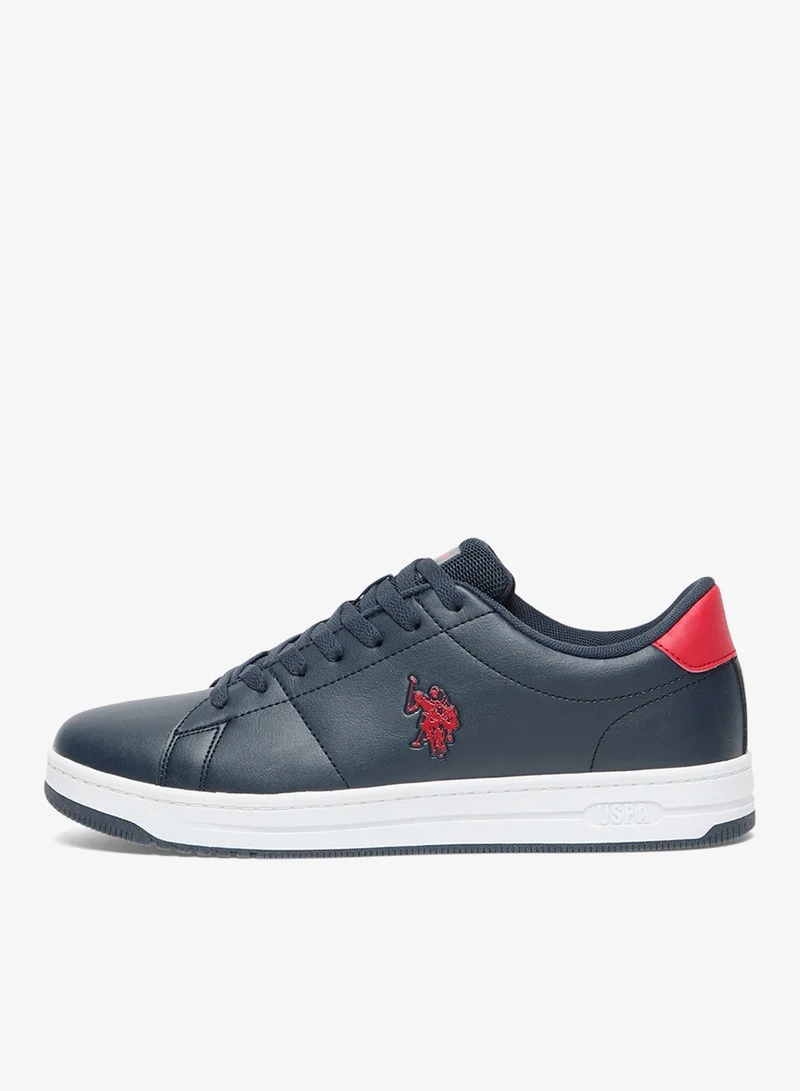 U.S. Polo Assn. Men's Navy Low-Top Sneakers  -Lightweight Shoes Stylish Lace-Up Design Shoes with Comfort Cushioned Sole for Everyday Wear