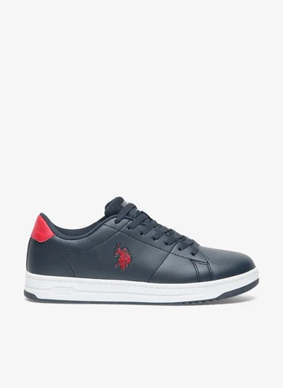 U.S. Polo Assn. Men's Navy Low-Top Sneakers  -Lightweight Shoes Stylish Lace-Up Design Shoes with Comfort Cushioned Sole for Everyday Wear