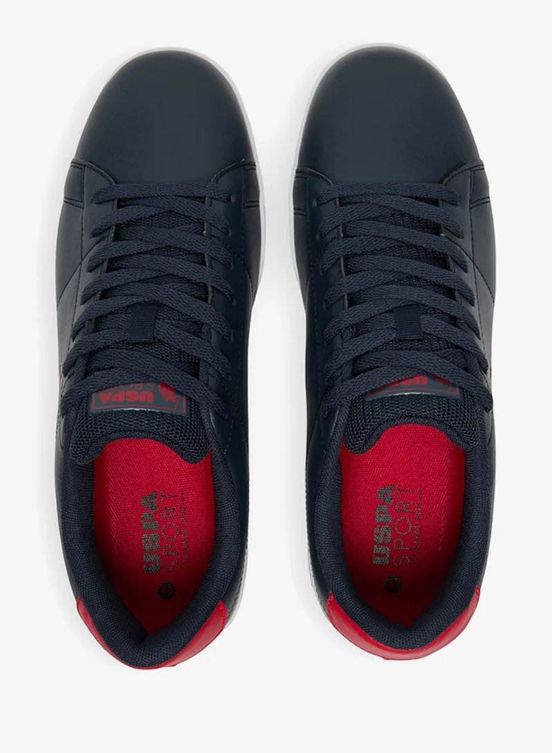 U.S. Polo Assn. Navy/Red Men's Navy Low-Top Sneakers  -Lightweight Shoes Stylish Lace-Up Design Shoes with Comfort Cushioned Sole for Everyday Wear for Men | Best Price UAE