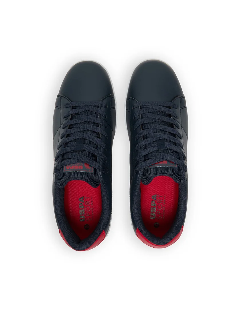 U.S. Polo Assn. Navy/Red Men's Navy Low-Top Sneakers  -Lightweight Shoes Stylish Lace-Up Design Shoes with Comfort Cushioned Sole for Everyday Wear for Men | Best Price UAE
