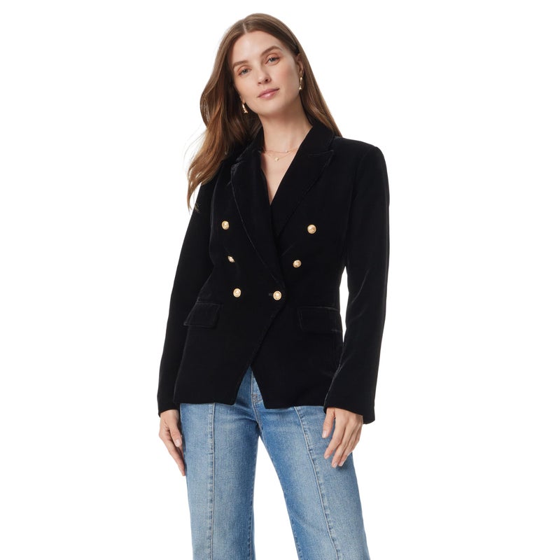 Sam Edelman Womens Imogen Double Breasted Blazer Standard Black